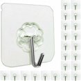 thumbnail image 1 of 24 Ganchos de Pared para Colgar Ganchos Autoadhesivos de Alta Resistencia 33 Libras Máx. Ganchos Transparentes Impermeables para Llaves Baño Ducha Exterior Puerta de Cocina Mejoras para el Hogar, 1 of 5