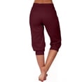 thumbnail image 4 of Lenpel Capri Pants for Women High Waisted Drawstring Knee Length Tapered Lounge Sweatpants Casual Cropped Joggers with Pockets, 4 of 7