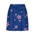 thumbnail image 4 of ZZwxWA Pants Women Wide Leg Trendy Flowy Sports Striped Floral Cute Summer Beach Party Leisure Elastic Bottoming Tie-Dye Print Skirt Pants Mid Waist Trousers Navy XXL, 4 of 5
