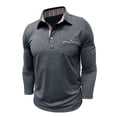 thumbnail image 5 of Men's Casual Long Sleeve Shirts Button Classic Collared Shirt Work Dressy Stylish Golf Shirt with Pocket, 5 of 7