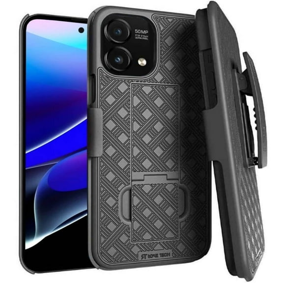 Motorola Moto G Stylus 5G 6.5" (2023) Rome Tech Shell Holster Combo Case - Black