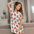 thumbnail image 3 of Daiia Strawberries Print Women's Nightshirt Soft Nightgowns for Women Short Sleeve dress Short-sleeved Sleepwear, 3 of 6
