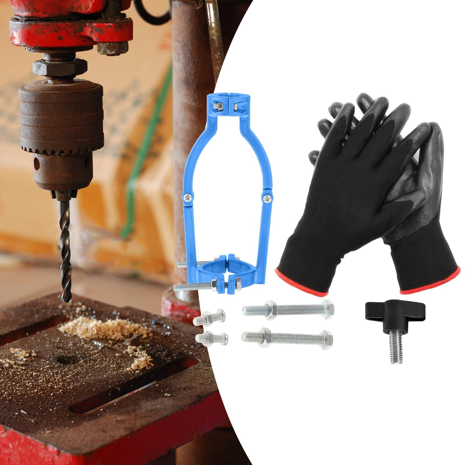 Square Tenon Converter Bench Drill Press Converter with Gloves Durable Drill Press Stand Joint