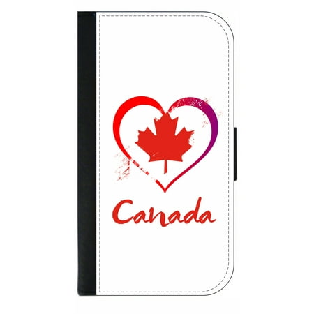 Qsl Cards Canadian Flag - Wallet Style Phone Case with 2 Card Slots Compatible with the Samsung Galaxy s6 Edge Universal ()