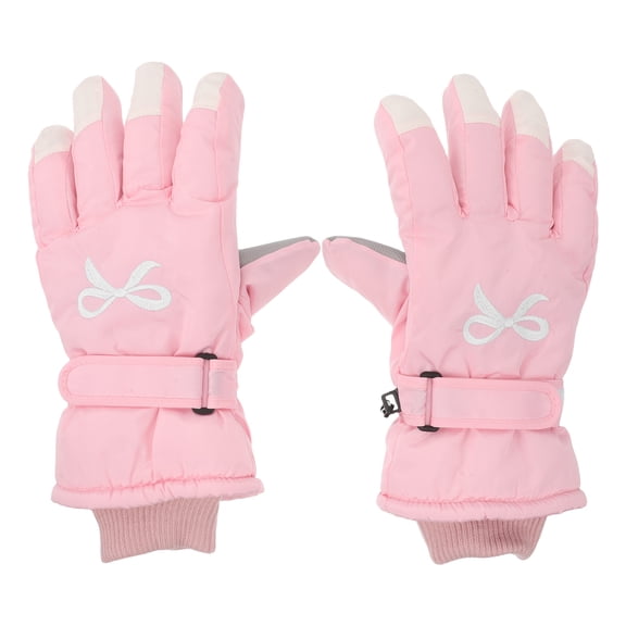 Vosarea 1Pair Pink Insulated Winter Gloves with Nonslip Grip for Cycling