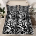 thumbnail image 2 of Homewish Teens Animal Zebra Print 4 Pieces Queen Sheet Sets,Abstract Gradient Ultra Soft Flat Sheet,Vintage Geometric Stripes Queen Fitted Sheet,Super Cozy Room Decor, 2 of 7