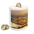 thumbnail image 2 of Cityscape Piggy Bank, Westminster Aerial View Thames River and London Urban Scene Panoramic, Ceramic Coin Bank Money Box for Cash Saving, 3.6" X 3.2", Multicolor, by Ambesonne, 2 of 4