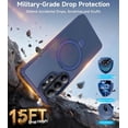 thumbnail image 3 of Samsung Galaxy S26 Ultra Case with Ring Kickstand - MagSafe Compatible, Translucent Matte Slim Shockproof Cover, Military Grade Drop Protection - Blue, 3 of 8