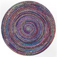 thumbnail image 2 of nuLOOM Hand Braided Bohemian Area Rug, Blue, 6' Round, 2 of 4