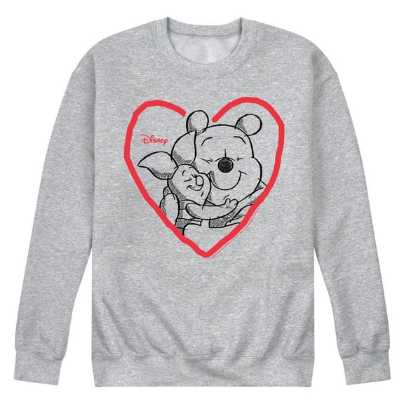Winnie the Pooh - Pooh And Piglet Heart - Men's Crew Fleece Sweatshirt