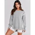thumbnail image 3 of Luniro Women's Oversized Sweatshirts Casual Long Sleeve Side Slit Loose Fit Fall Pullover Shirt Tops, 3 of 9