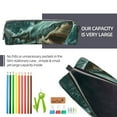 thumbnail image 5 of Fotbe Abstract Geometric Shark Pattern Leather Pencil Case, Pencil Pouch with Durable Zipper, Compact and Stylish Organizer for Stationery, Art Supplies, Travel Essentials, 5 of 7