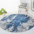 thumbnail image 2 of SAFAVIEH Jasper Alvina Abstract Overdyed Area Rug, Blue/Ivory, 6'7" x 6'7" Round, 2 of 8