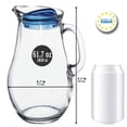 thumbnail image 5 of Pasabahce Glass Pitcher with Lid, Clear Carafe, 61.7 oz, 5 of 5