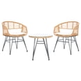thumbnail image 3 of Safavieh Ferla Outdoor Patio 3 Pc Bistro Set - Natural/Beige, 3 of 9