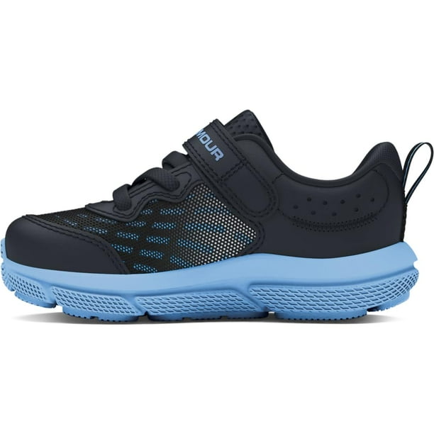 Zapatos Under Armour Infant Assert 10 para niños, color negro y azul horizonte