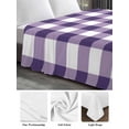 thumbnail image 6 of Purple Checkered Twim XL Size Flat Sheet, Wrinkleproof & Fadeproof Cooling Flat Bed Sheet Only, Farmhouse Buffalo Plaid Breathable Soft Bedding Top Sheets 66 x 102 Inches, 6 of 8