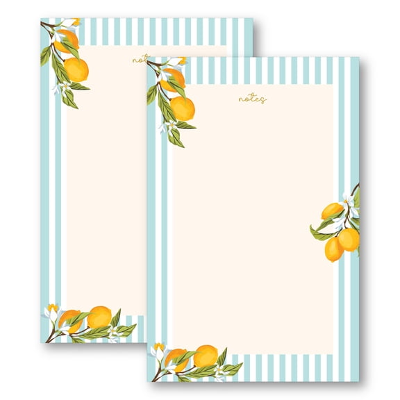 2 PACK SMALL NOTEPADS, Floral Memo Pad, to Do List, 70 Sheets, 4.25x6.5, Orange Flower Notepad, Stationery Gift for Her, Office List Pad, Cute Writing Pad