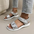 thumbnail image 5 of Sandals for Women 2025 Flat Heel Open Toe Summer Trendy Solid Color Ankle Strap Women Footwear Causal Summer Dressy Beach Shoes for Women Silver 9, 5 of 8
