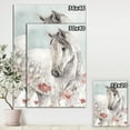 thumbnail image 3 of Designart 'watercolors Pink Wild Horses II' Farmhouse Premium Canvas Wall Art, 3 of 3