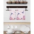thumbnail image 3 of Pink Flower Kitchen Dish Towels for Drying Dishes Set of 4, Spring Floral Butterflies Birds Elegant Pastoral Waffle Weave Microfiber Hand Tea Bathroom Towels Quick Dry & Absorbent Towel 15.7x23.6, 3 of 7
