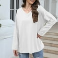 thumbnail image 7 of 2025 Oversized Shirt for Women Casual Loose Long Sleeve V Neck Tunic Tops Fashion Fall Clothes Streetwear, 7 of 7