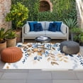 thumbnail image 2 of Orange Blue Botanical Outdoor Rug for Patio/Deck/Porch, Non-Slip Large Area Rug 5 x 7 Ft, Weeping Fall Eucalyptus Leaves Indoor Outdoor Rugs Washable Area Rugs, Reversible Camping Rug Carpet Runner, 2 of 8