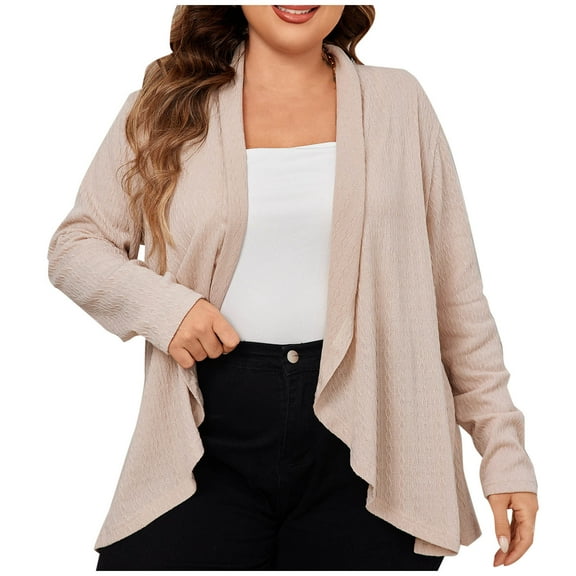Dxzfnsa Lightweight Cardigans for Women Reg and Plus Size Light Cardigans for Women Summer Long Sleeves Cardigan for Women XL-4XL