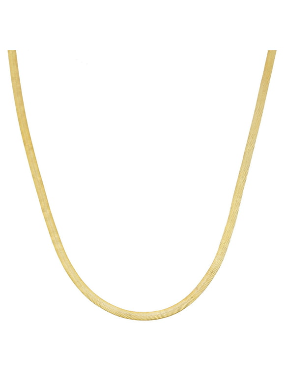 10k Yellow Gold Herringbone Chain Necklace For Women (1.67 mm, 20 inch)