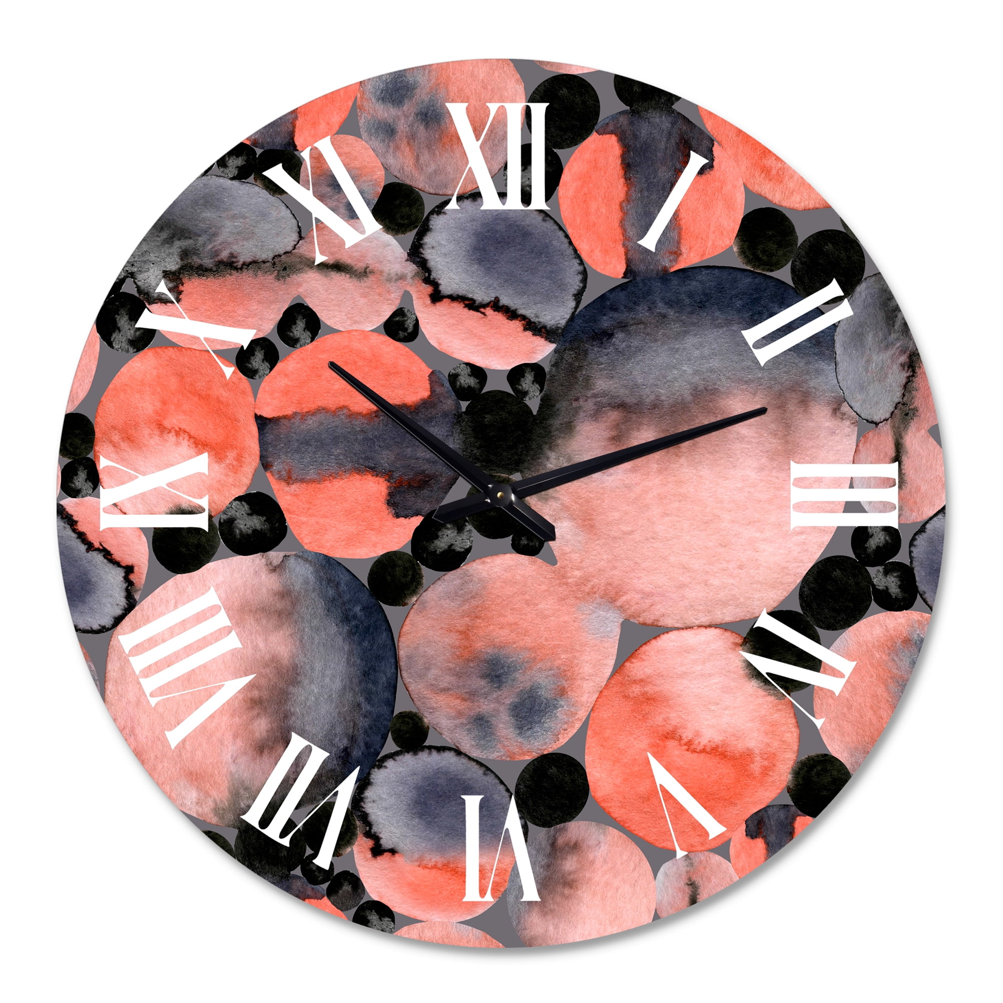Designart 'Abstract Geometric Polka Dots' Modern Wall Clock