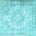 thumbnail image 1 of Ahgly Company Indoor Square Persian Light Blue Traditional Area Rugs, 4' Square, 1 of 4
