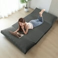 thumbnail image 2 of Folding Sofa Bed,Extra Thick and Long Fluffy 4 Position Convertible Flip Lounge Chair,Foam Filling Folding Matress Sofa Bean Bag with Washable Cover,Dark Grey,39x95 Inch, 2 of 8