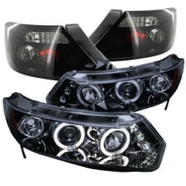Spec-D Tuning LED Black Projector Headlights   LED Bumper Fog Lamp Compatible with Honda Civic 2dr Left   Right Pair Headlamps Assembly