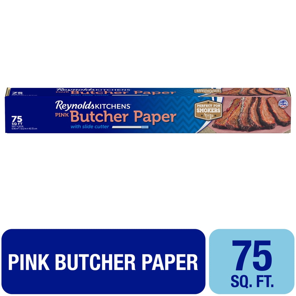 Reynolds Kitchens Pink Butcher Paper with Slide Cutter, 75 square feet