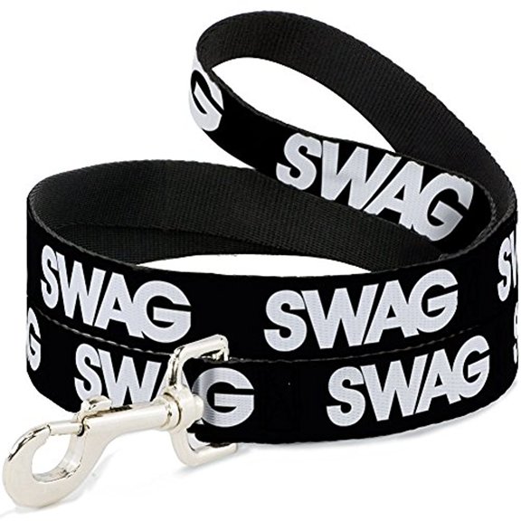 Buckle-Down "SWAG Black White" Dog Leash