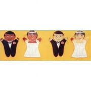 Dexter Educational Toys DEX690W Bride and Groom 2 Piece Puppet Set - Caucasian