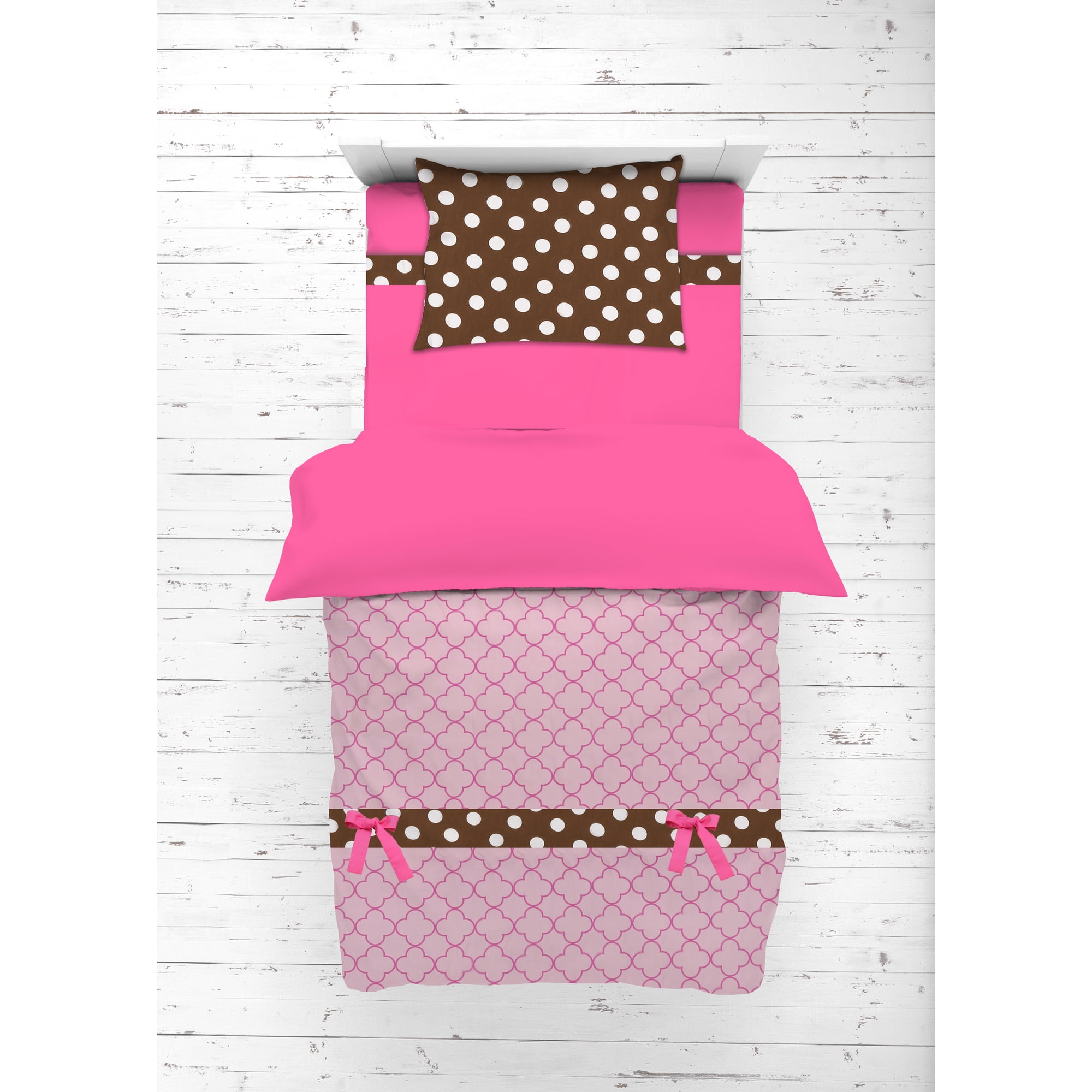 Bacati 4-Pc Toddler Bedding Set Butterflies Pink/Choc, 4.0 PIECE(S)