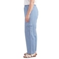 thumbnail image 5 of Turtle Bay New York Women's Elastic Stretch Waist Casual Denim Pull-on Cargo Pants, 5 of 6