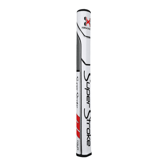 (070000) SuperStroke Traxion Tour Golf Putter Grip, White/Red/Gray Tour 1.0