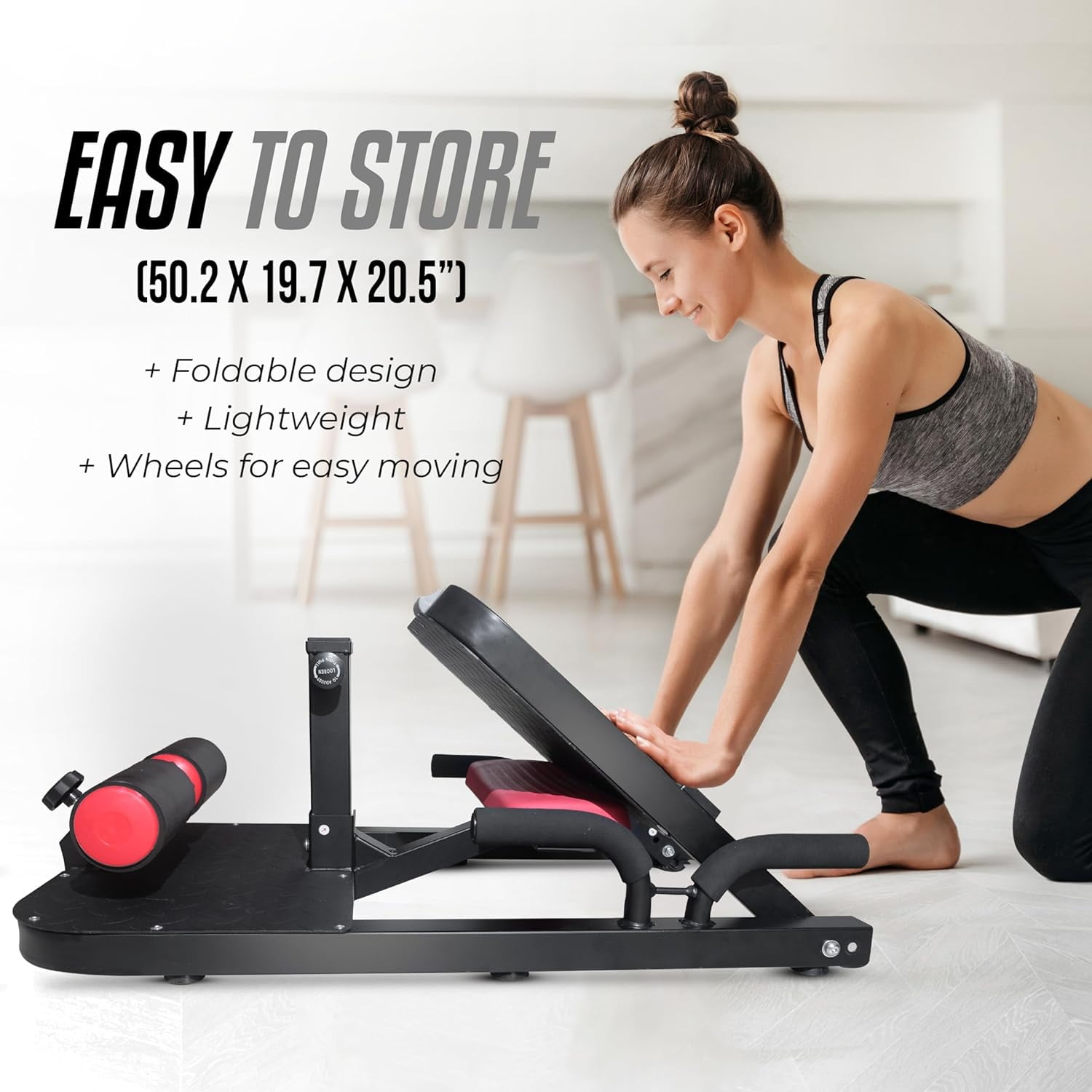 Yes4All Adjustable Squat Rack For Home Gym - Up To 600LBS Capacity, Multi-Function Barbell Stand With Dip Bars & Weight Storage - View #7