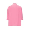 thumbnail image 6 of Zedker Casual Shirts For Women Lace 3/4 Sleeve Knitting Cardigan Womens Tops Comfy Lightweight Solid Color Open Front Daily Wear,Pink,L, 6 of 7