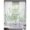 thumbnail image 2 of Sage Green Spring Floral Sheer Curtains 63 Inch Length 2 Panels Set, Watercolor Elegant Pastoral Flowers Voile Window Treatment Curtains Sheers Drapes for Bedroom/Living Room/Kitchen 52x"63"x2, 2 of 7