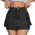thumbnail image 1 of JFHHQ Robe Taille Haute Élégante Femme Décontractée en Denim Jupe de Printemps avec Poches Robe Mode Hipster Taille Haute S Noir, 1 of 7
