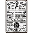 thumbnail image 1 of Letreros de hojalata con reglas para el baño, letreros vintage con citas sobre el baño, placa de arte divertido para la pared del baño, letrero de hojalata para el baño, decoración de pared para el, 1 of 8
