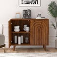 thumbnail image 3 of Accent Cabinet with Carving Lines, Modern Buffet Sideboard with Adjustable Shelves, Decorative Storage Cabinets for Bedroom Living Room Kitchen Office and Hallway., 3 of 6