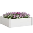 thumbnail image 1 of Outsunny Vinyl Raised Garden Bed, 3 x 3 x 1ft Modular Garden Box, White, 1 of 10