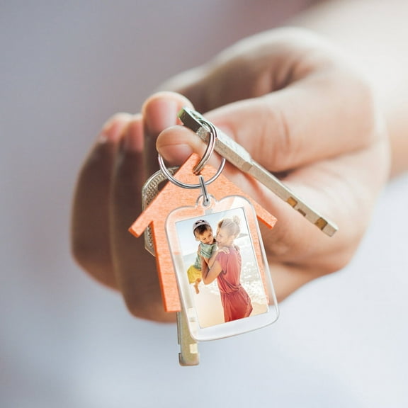 Kesenlong photo frame keyring 10pcs Blank Insert Photo Frame Split Ring Keychain Functional Keyring Picture Frame