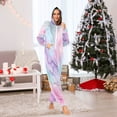 thumbnail image 6 of 1 Piece Adult Onesie Pajamas Cozy & Loose-Fit Sleepsuit Loungewear with Pockets Pastel Pink Marble Texture Medium, 6 of 7