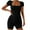 Black, variant on JIUKE Romper for Women Short Sleeve Workout Yoga Bodysuits Seamless 1 Piece Square Neck Jumpsuit XL