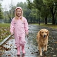 thumbnail image 2 of Favoffer Kids Rain Suit Solid Color Thickened Waterproof Reflective Striped One Piece Full Length Raincoat Long Pants Bottoms for Outdoor Camping Hiking Travel School 3-14Y, 2 of 6